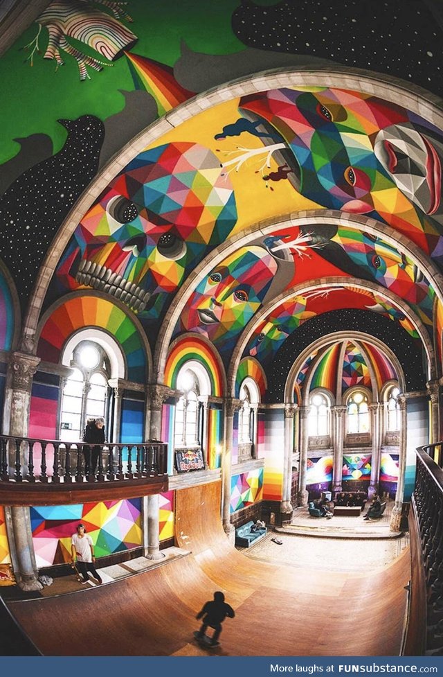A 97 year old Spanish church repurposed into a skatepark. Righteous
