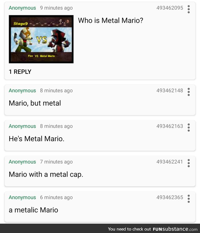 Anon doesn't know Metal Mario
