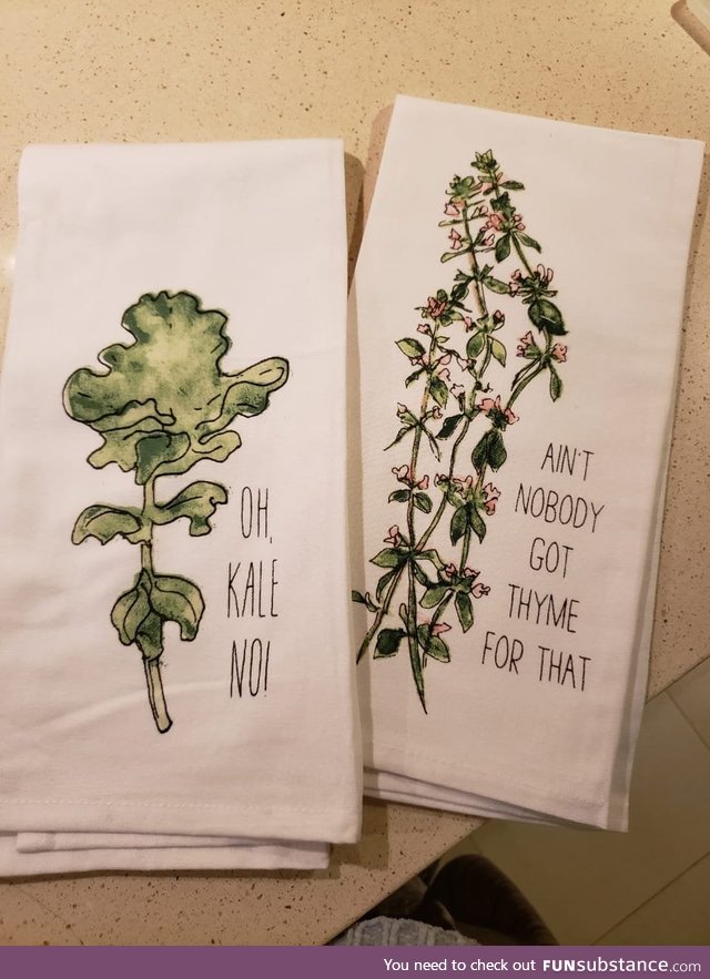 My mom bought some new kitchen towels