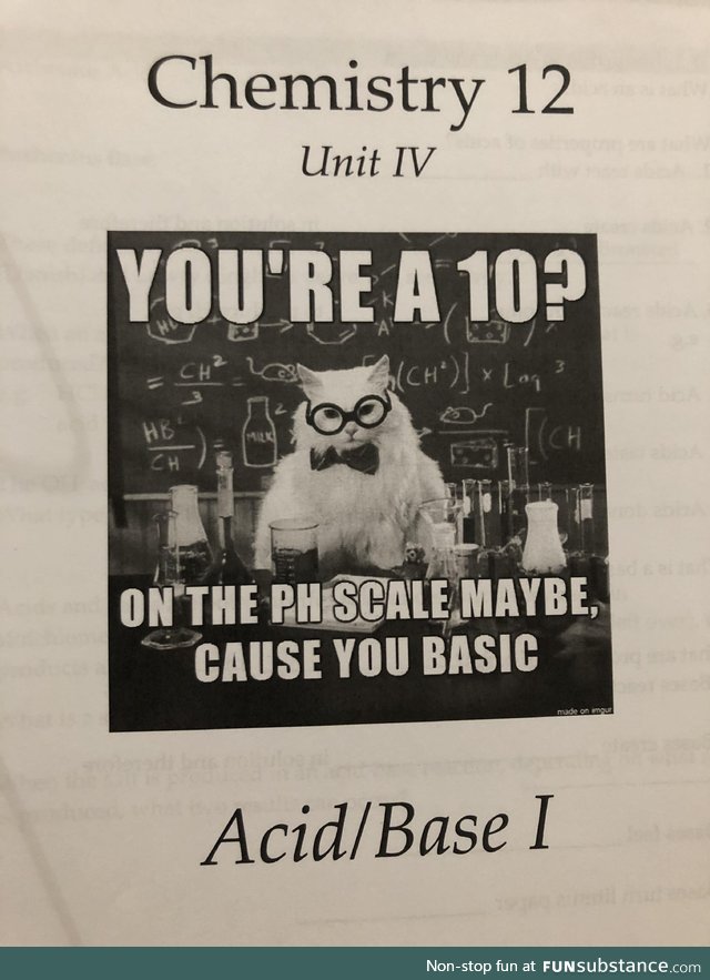 I just thought my teacher’s chemistry booklet would fit here