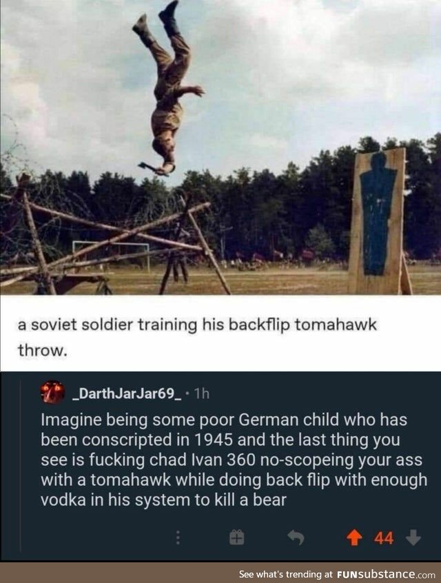 Tomahawk Backflipping Soviet Soldier