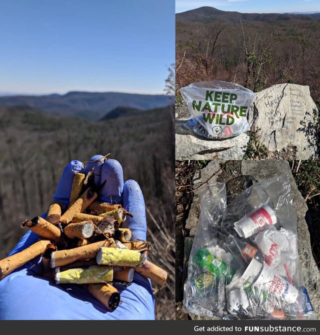 Cleaned up while on a hike. Do better, people. Clean up after yourselves
