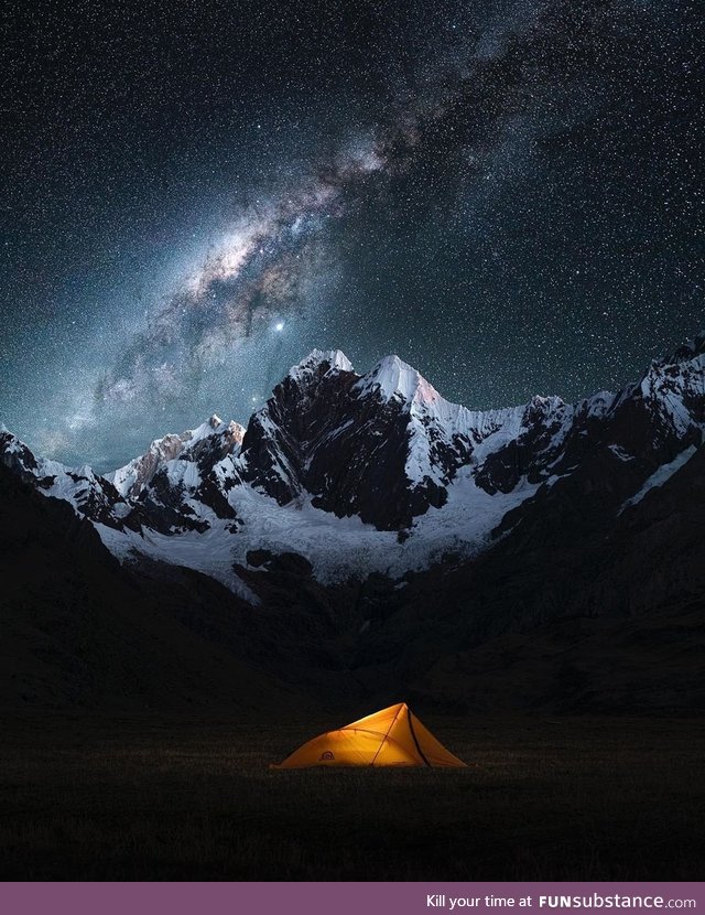Beautiful Milky way above Andes Mountains, Peru!