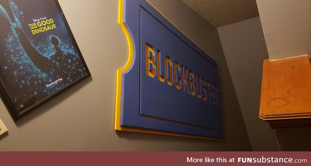 When you find an old blockbuster sign for sale...You find a place to fit it. Works great