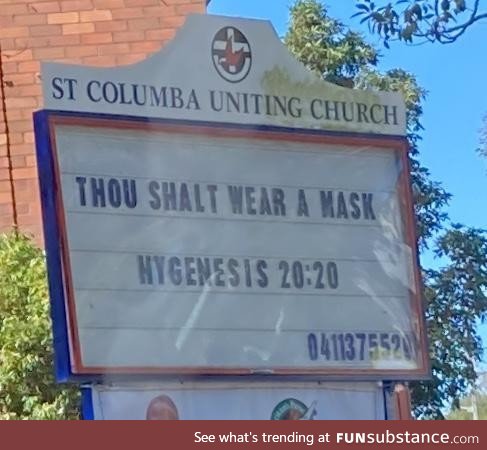 This Sign for a Church in Sydney