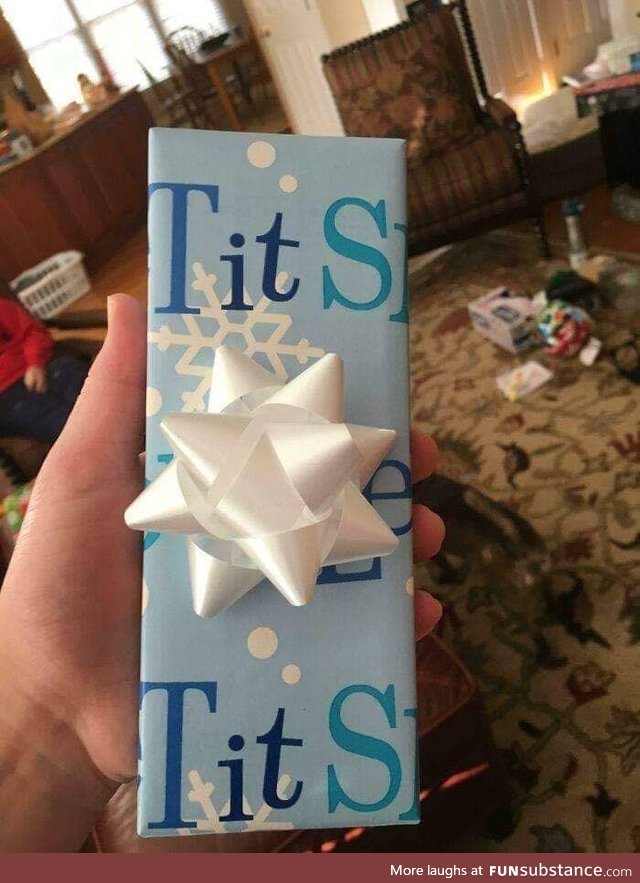 Use the "Let It Snow" wrapping paper only on larger gifts