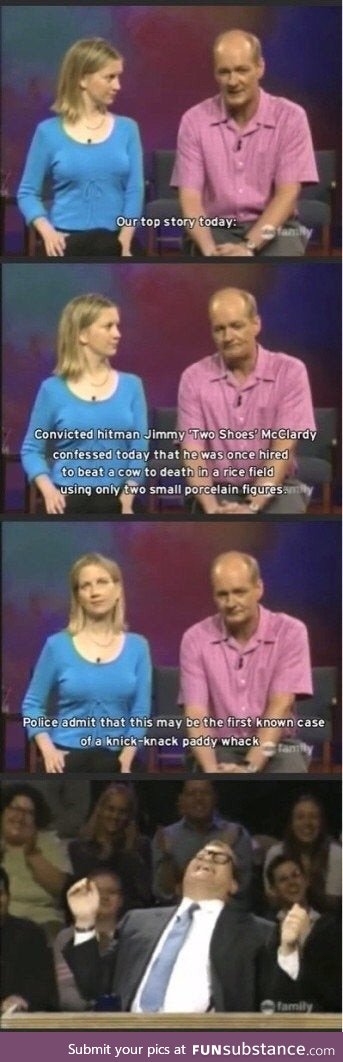 Shall we never forget when Colin Mochrie told the greatest pun of all time