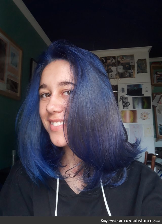 Blue hair and happy holidays to you all!