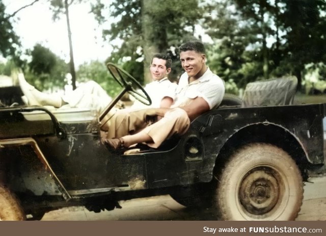 Colorized & restored photo of both of my grandfathers who were best friends growing up