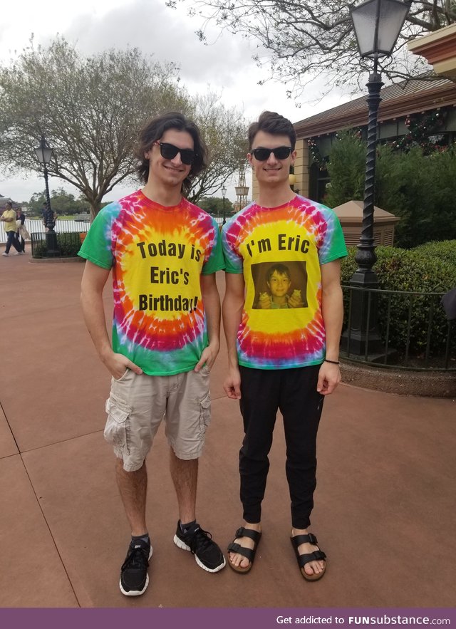 Celebrating my brother's 21st birthday in style at Epcot (the entire family is wearing