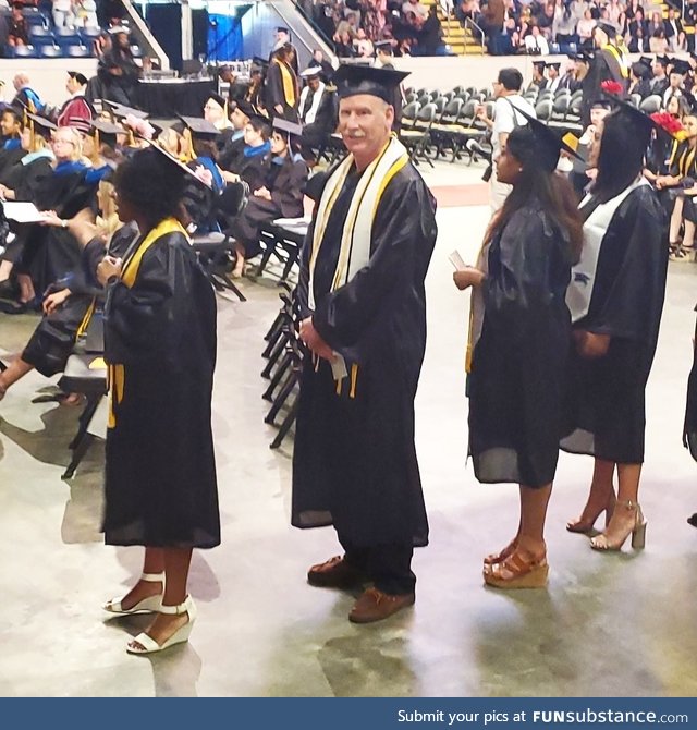 My dad, earning his bachelors degree, summa cum laude, at 62 years young. He is so happy