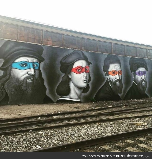 Ninja Turtles painted as their namesakes in Brooklyn, NY