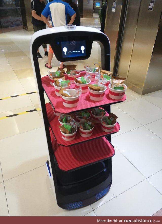 Snack serving robot in China upset with me because I didn't take any snacks