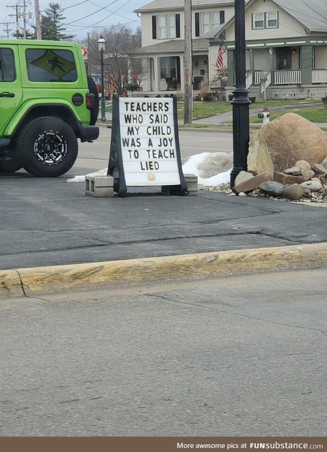 A parent in my town doesn't seem happy their kid is home schooling for covid