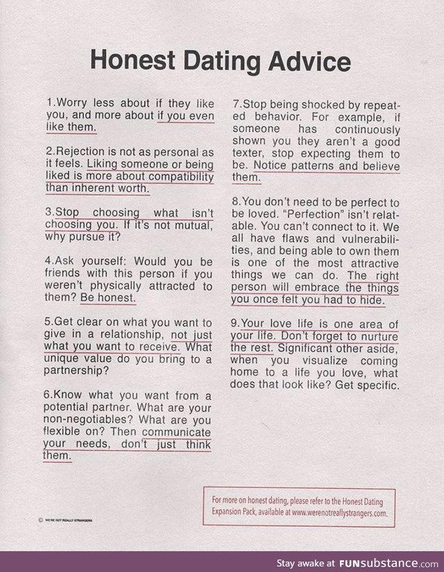 Honest dating advice