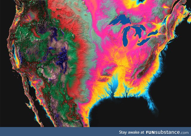 North America elevation map