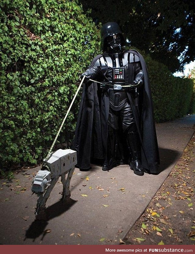 Darth Vader Walking AT-AT at Night