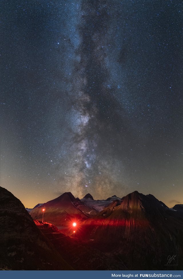 The Milky Way over the Swiss Alps