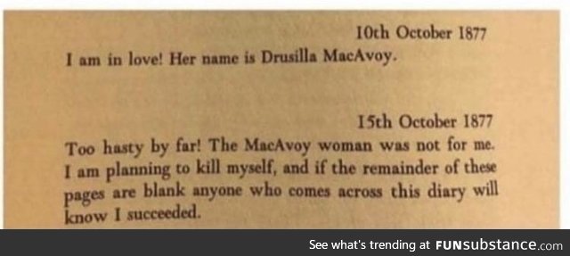 This diary from 1877 perfectly captures single dating life in 2019