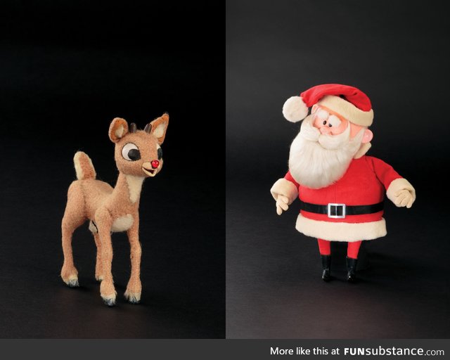The only two surviving puppets from the "Rudolph" movie (1964). They sold for $287,500