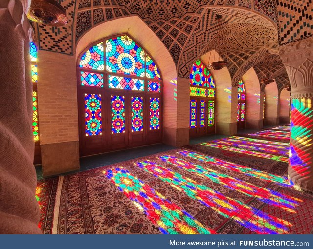 Nasir-ol-molk Mosque in Shiraz , Iran. Waited an hour for the place to clear out before I