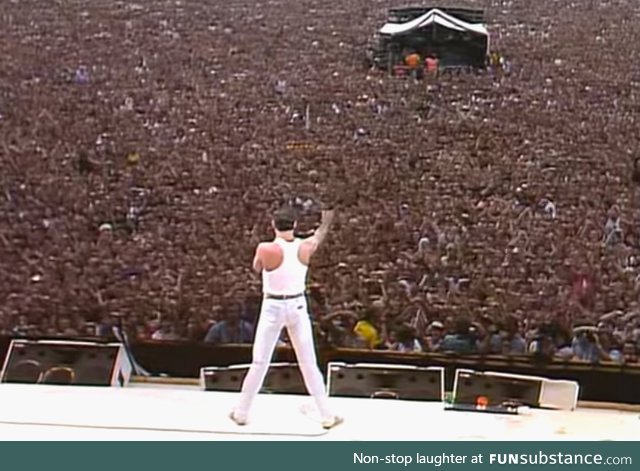 35 years ago today Freddie Mercury punched a hole in the sky at Live Aid