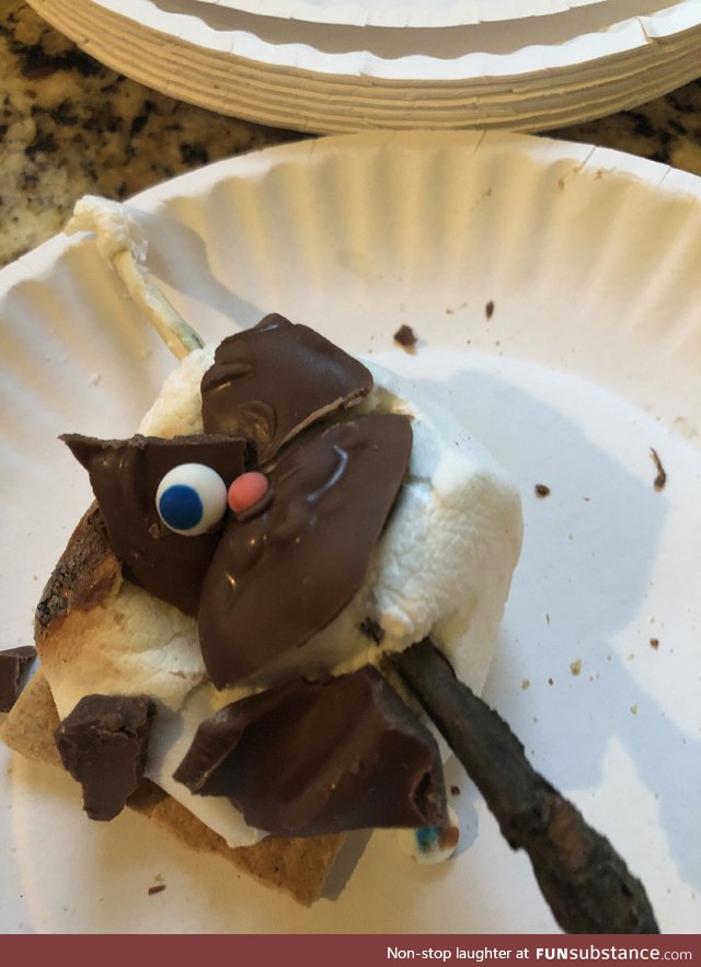 We made s’mores with leftover Easter candy