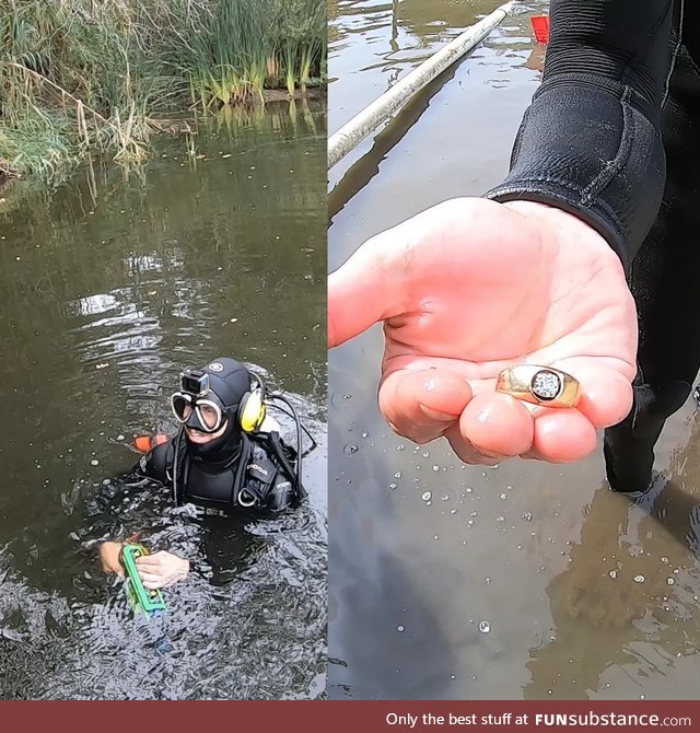 Found & returned a $5000 ring that was lost for almost 5 years while underwater metal