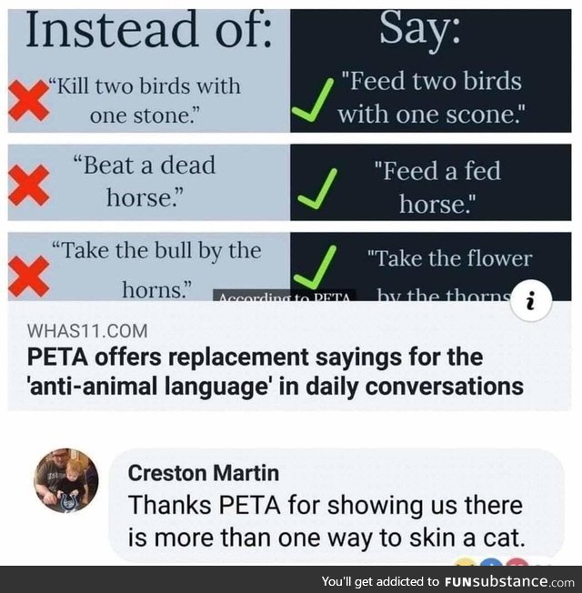 PETA dishing out alternatives