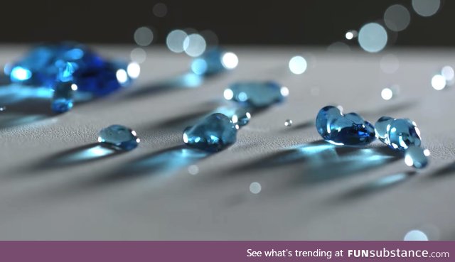 Blue Liquid on Hyper-hydrophobic surface