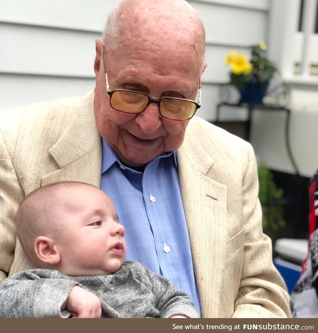 My grandfather very recently turned 100. He and my son have a century between them