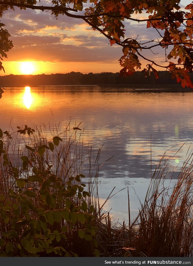 Gorgeous fall sunset at the reservoir tonight