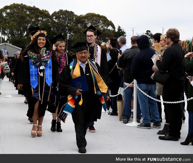 Former farmworker walks down aisle as he receives his bachelor's with honors at 58