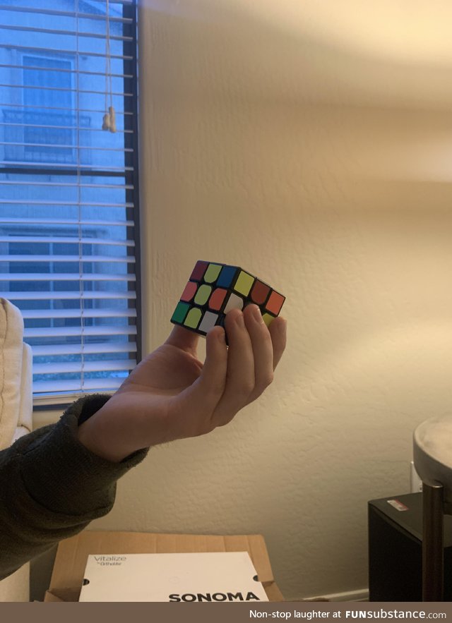 I’ve been color blind for 16 years but today I finally finished my first Rubik’s cube