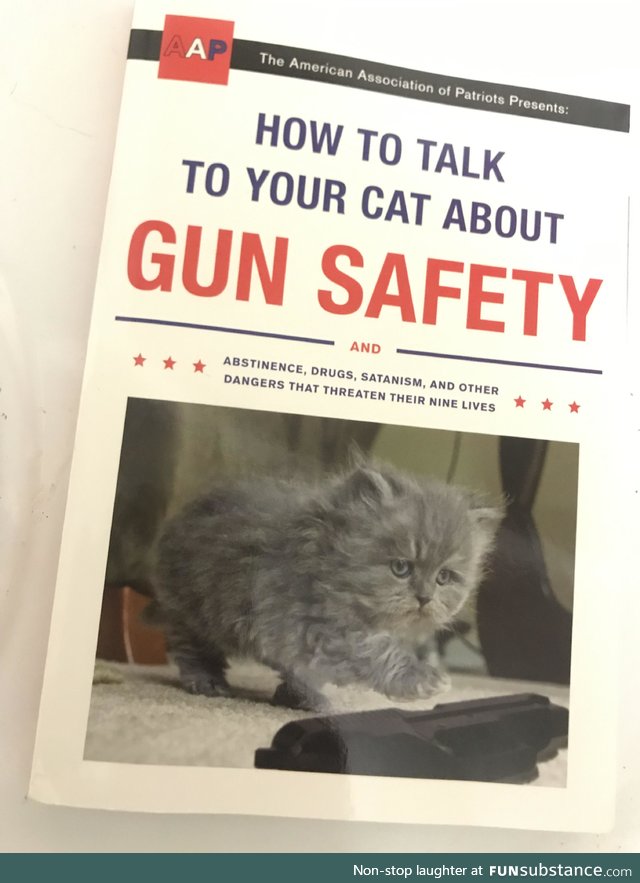My neighbors are moving to Seattle tomorrow. We both like cats. They left me this book as