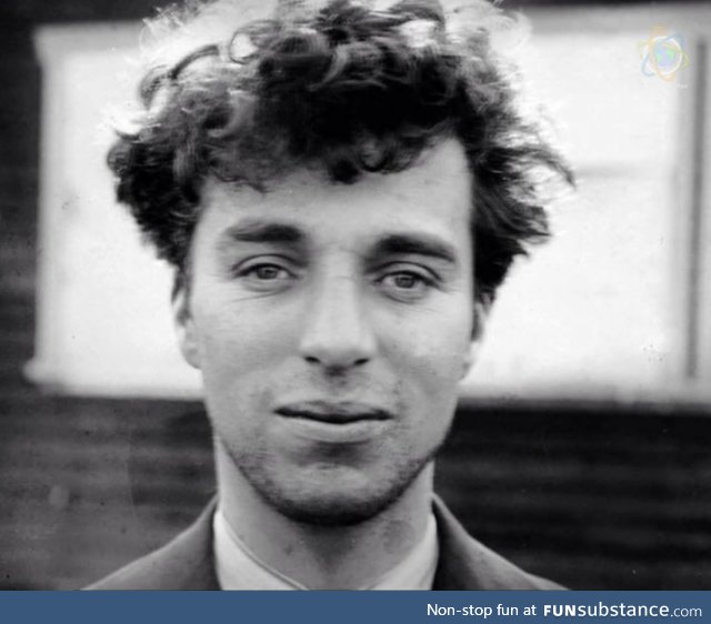 Charlie Chaplin without makeup and moustache