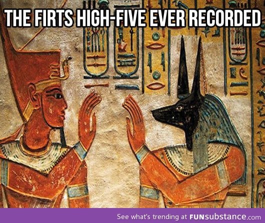 The first high five in history
