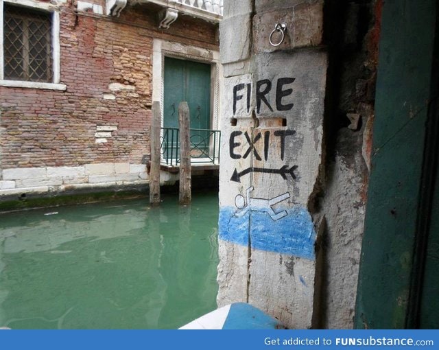 this is how to escape fire in Venice
