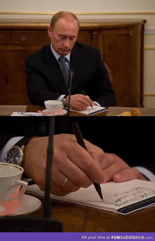 Putin taking copious notes