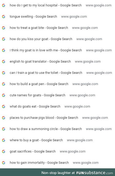 My girlfriend likes to check my search history from time to time... Left her all of this