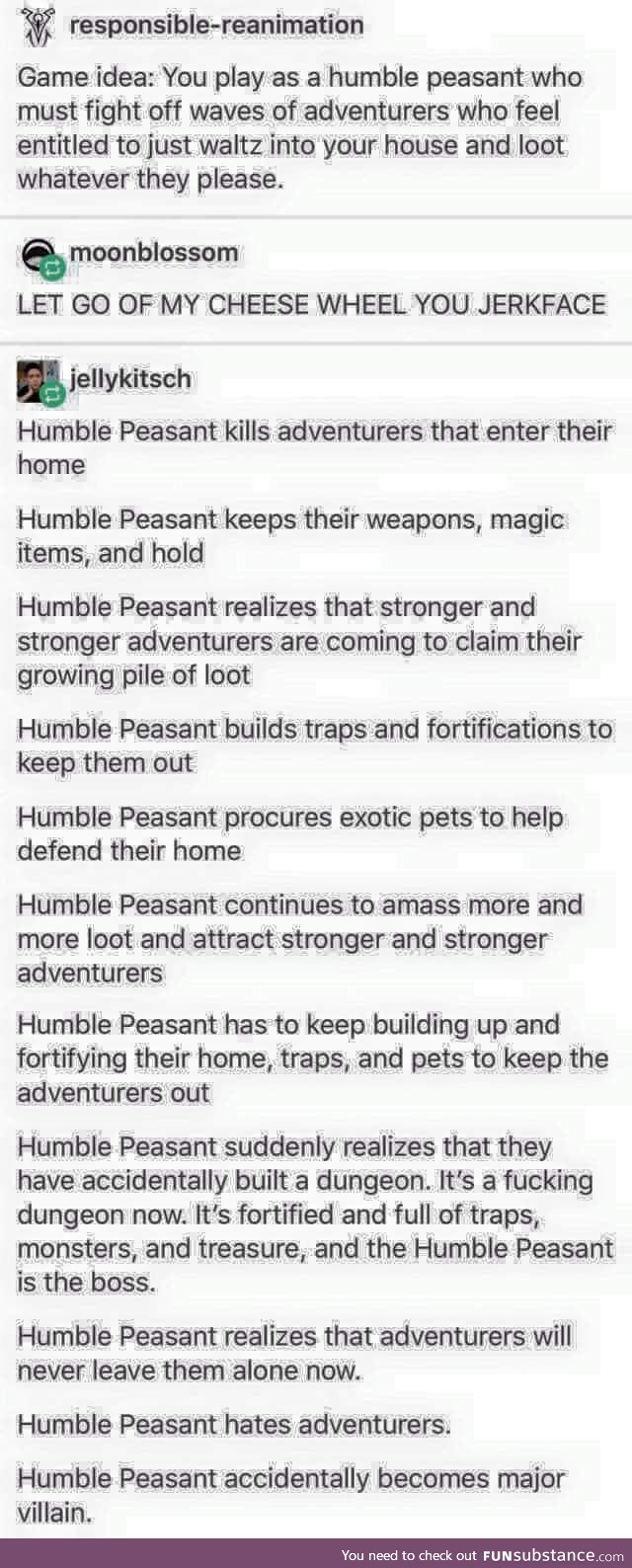 The humble peasant - an origin story