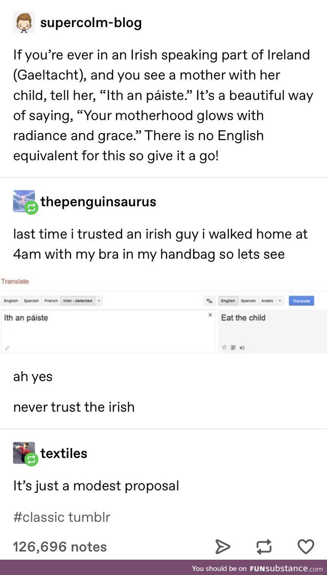 The Irish would