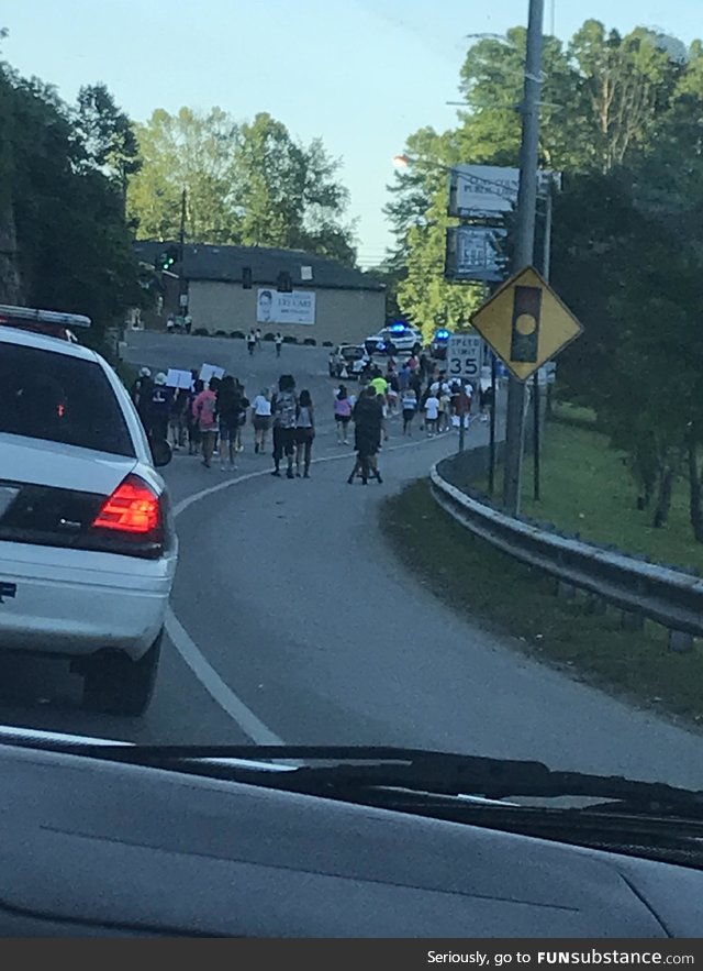BLM protestors in a small town in Kentucky with a pop of 2,000! Fight the good fight