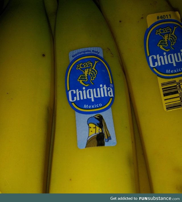 Banana has banana girl on it: