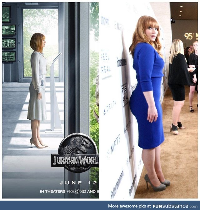 Bryce Dallas Howard's butt is so big they had to Photoshop it down in the Jurassic World