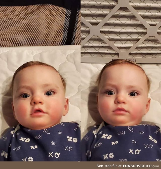 My son without a filter and my son with a filter