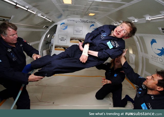 Stephen Hawking lived his dream of experiencing zero gravity in 2007