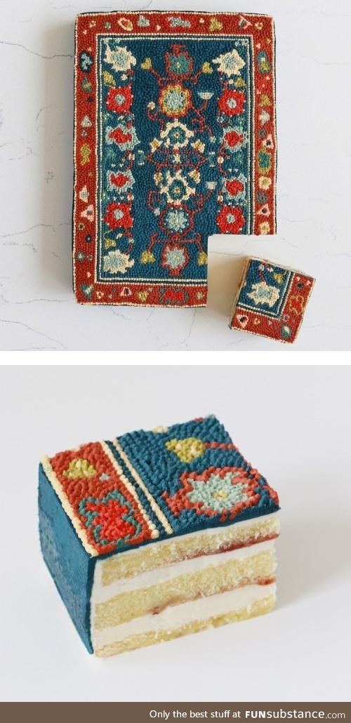 Meticulously made rug cake