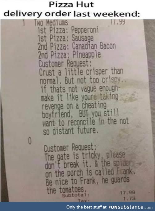 Pizza hut order