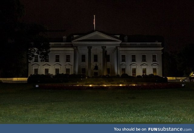 The White House lights are currently off.Historically this is only done when the